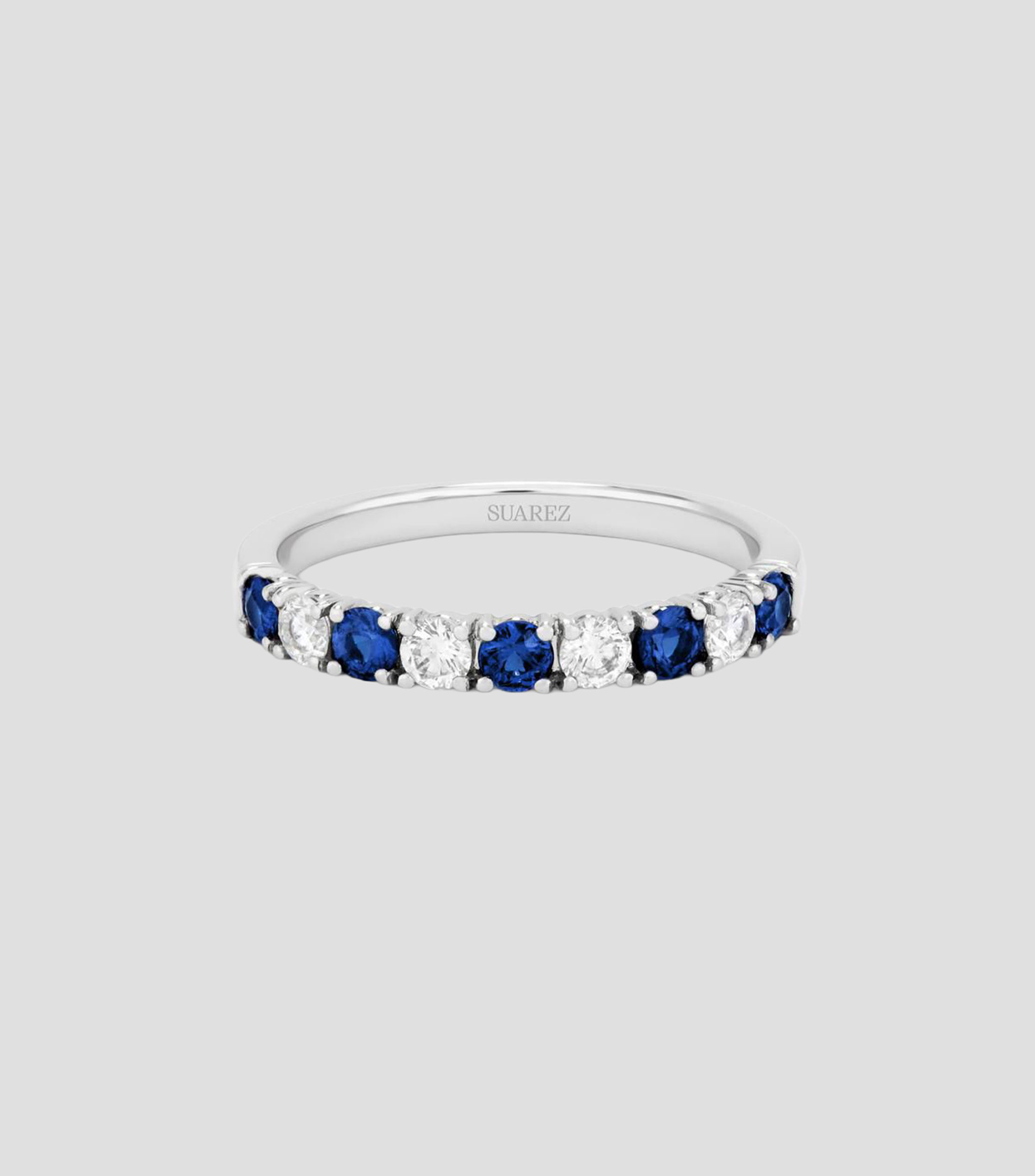 Anillo en Oro blanco de 18 kilates con piedras Mujer